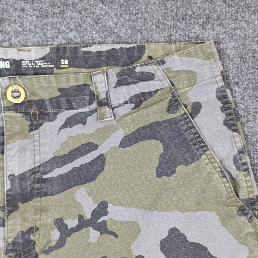 Fox Racing Mens Camo Cargo Shorts Size 38 Green Grey Ripstop Motocross MX Skater - Picture 7 of 16